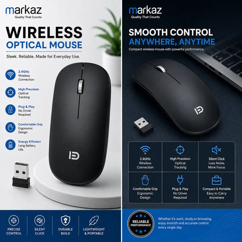 Portable Wireless Optical Mouse – 2.4GHz