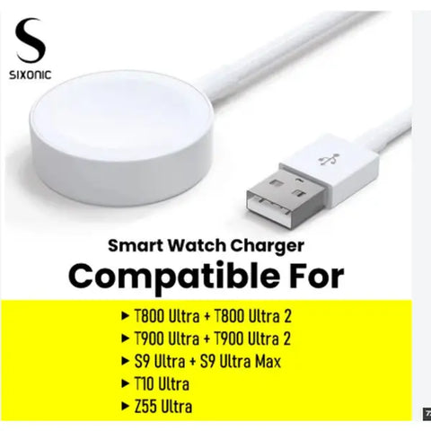 USB Smartwatch Charger Cable | Magnetic Charging Dock Compatible with T800 Ultra 2, T900 Ultra 2, S9 Ultra Max & T10 Ultra