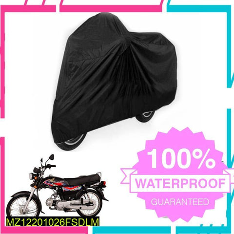 70 cc Premium Quality Motorbike Parachute Cover Black Waterproof