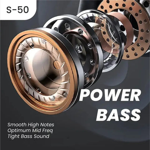 S50 TWS Wireless Bluetooth Earbuds V5.4 | Touch Control | Hi-Fi Stereo Sound | 30H Battery Backup | Charging Case