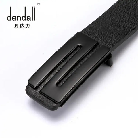 Men's Casual Leather Belt with Silver Buckle 120cm