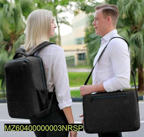 15-inch Laptop Bag Black Geometric Nylon 15"