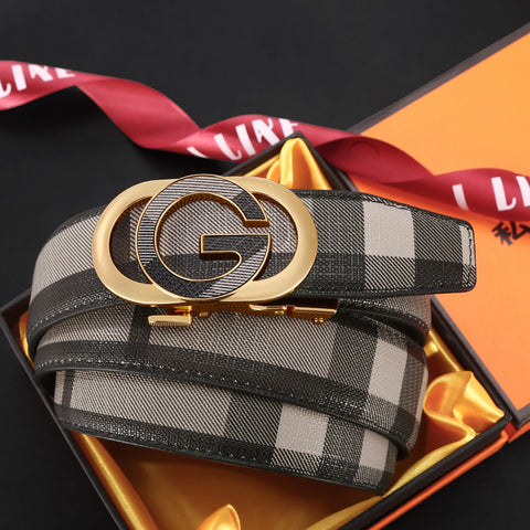 *Product Name*: Men Leather Automatic Buckle Belt Gold Black Fashion Business