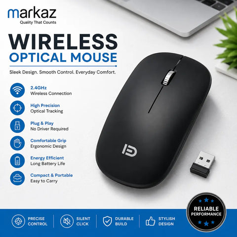 Portable Wireless Optical Mouse – 2.4GHz