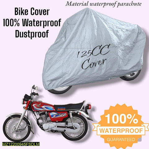 125CC Bike Waterproof Parachute Cover Silver