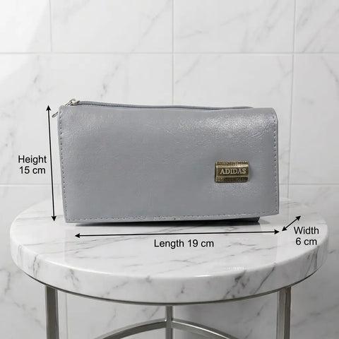 Ladies PU Leather Hand clutch Double Flap Magnetic Closure