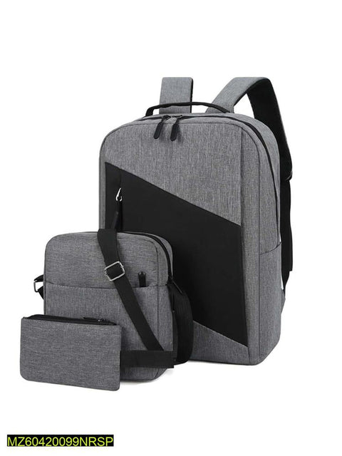 Grey Nylon Laptop Bag Set of 3