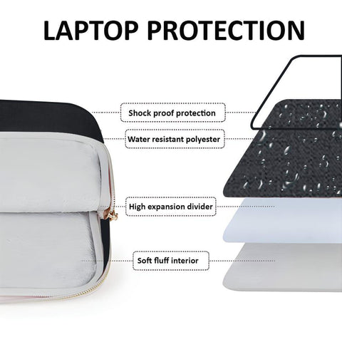 Black Oxford Laptop Sleeve 15" for Students & Professionals