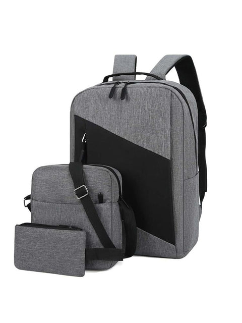 Grey Nylon Laptop Bag Set of 3