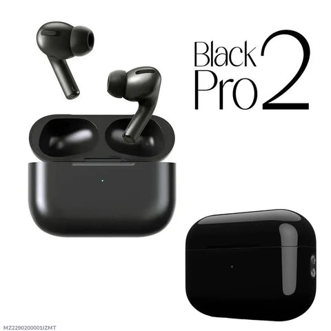 Black Pro 2 Wireless Earbuds with Charging Case