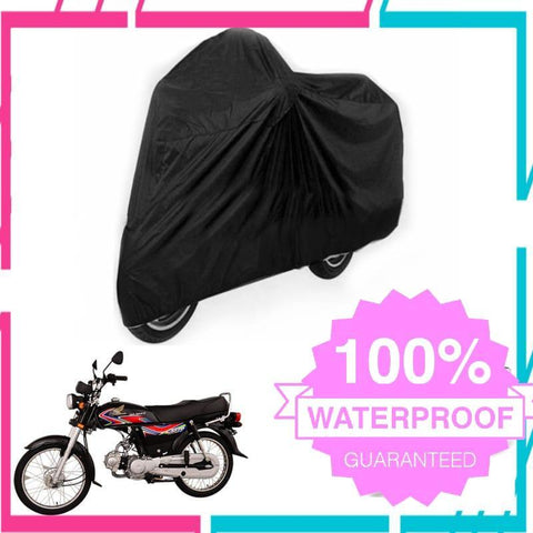 70 cc Premium Quality Motorbike Parachute Cover Black Waterproof