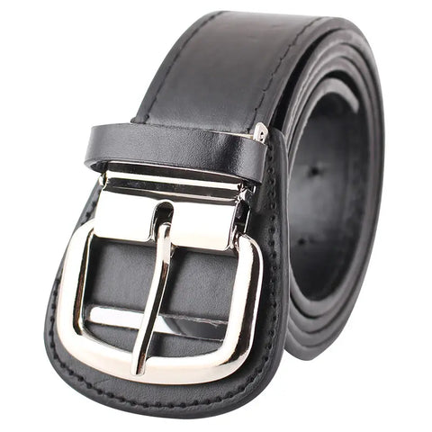Men Casual Sports Belt Red Blue Black Silver Buckle