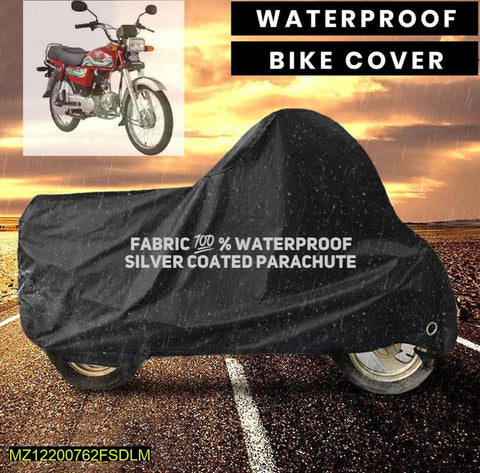 Waterproof Bike Cover Black 70CC Parachute Fabric