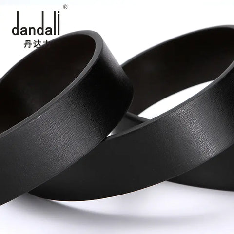 Men's Casual Leather Belt with Silver Buckle 120cm