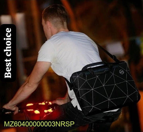 15-inch Laptop Bag Black Geometric Nylon 15"