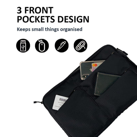 Black Oxford Laptop Sleeve 15" for Students & Professionals