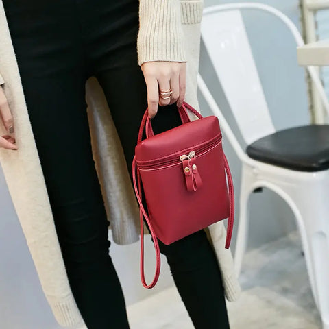 Wine Red Korean Style Small Crossbody Bag for Women
