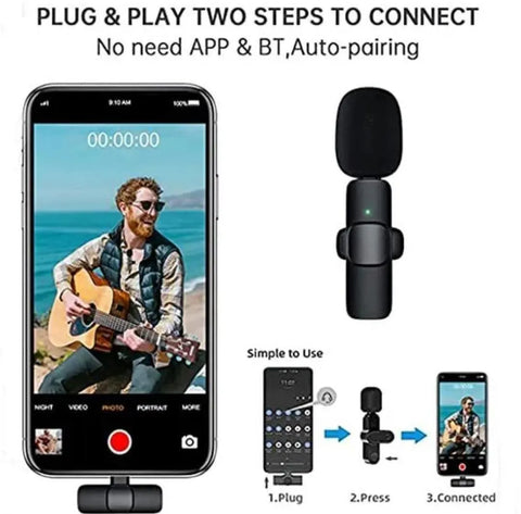*Product Name*: K8 Wireless Microphone Noise Reduction 3IN1 Black